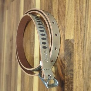 Fossil size large metallic gold with tarnished silver metal insets skinn…